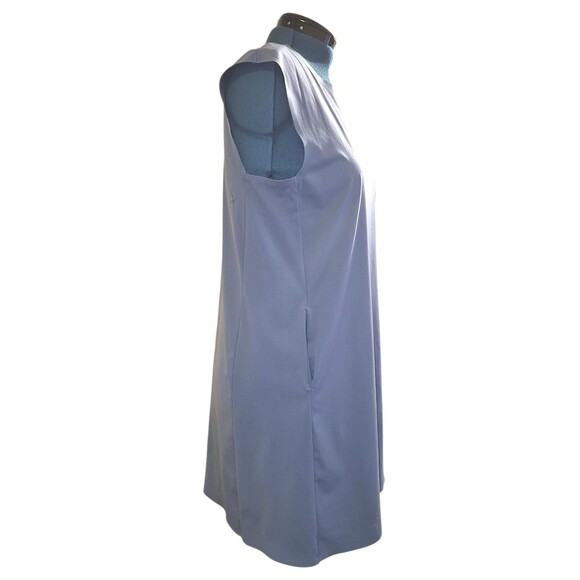 Aday Sleeveless Bonded Stitching LBD Dress Light Slate Blue Norm Core Size Med - Picture 6 of 7